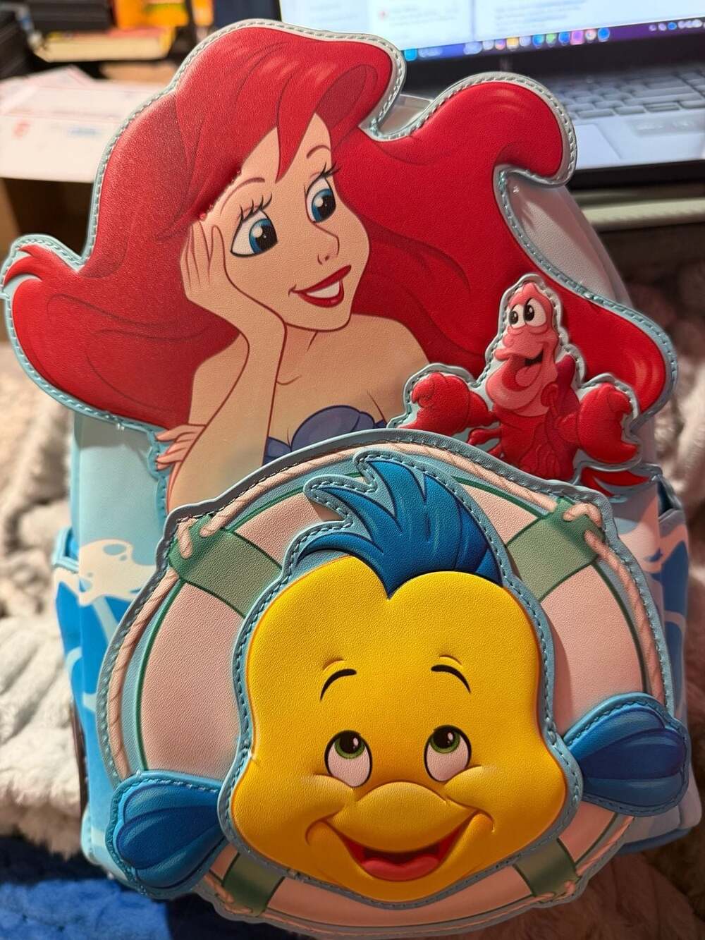 Loungefly Disney The Little Mermaid Ariel Flounder Sebastian Mini Backpack